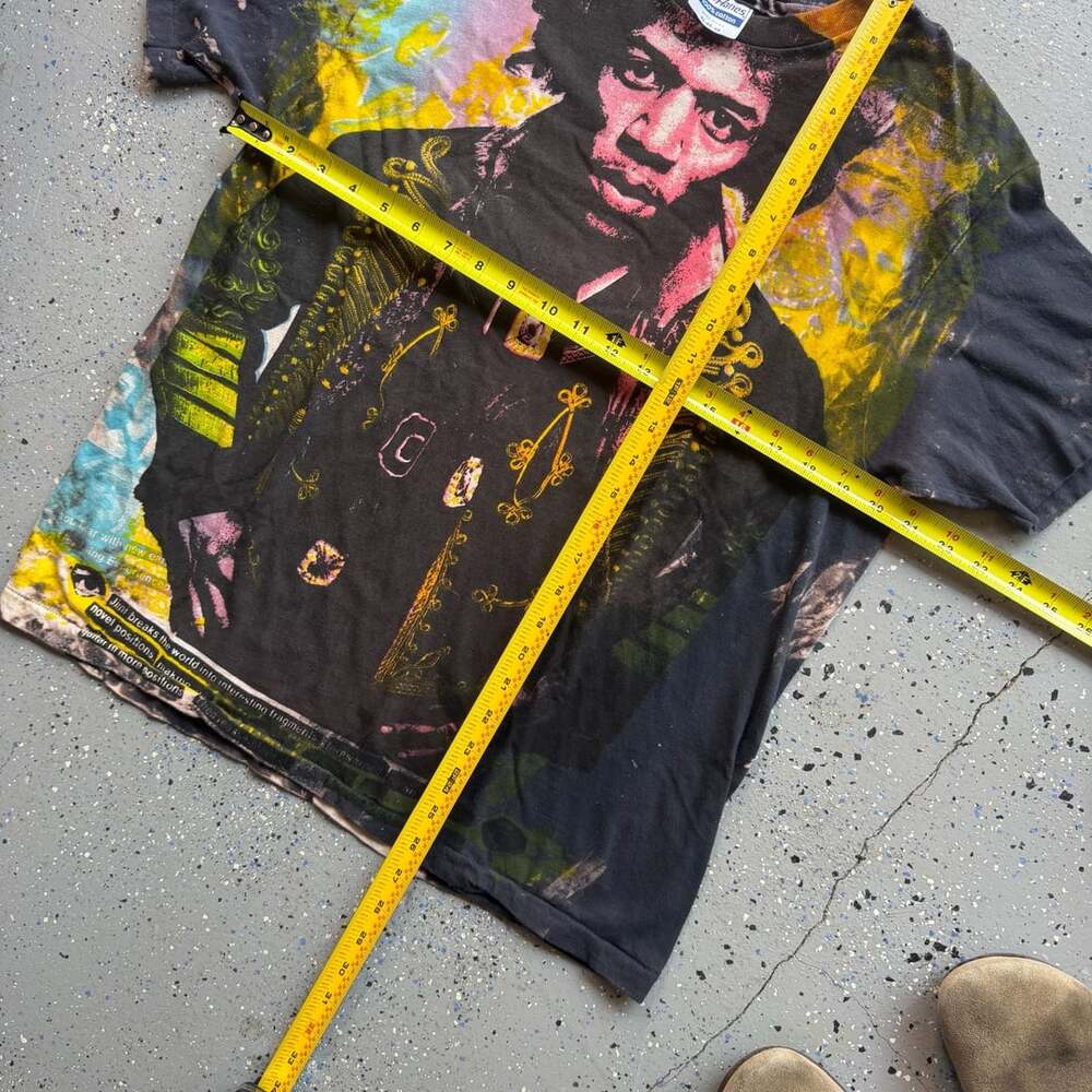 Vintage 1990s Jimi Hendrix Mosquitohead All Over Print T-Shirt Hanes XL - Picture 8 of 8